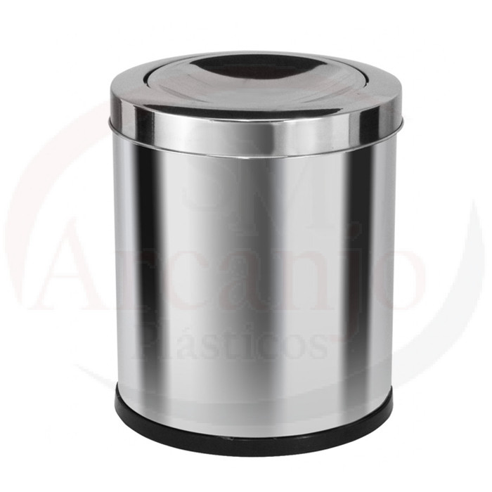 Cesto RP Aço Inox c/ Tampa Meia Esfera 13,5 L