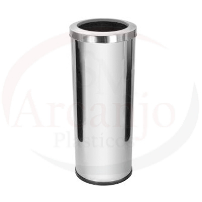 Lixeira RP em Aço Inox 24x70 cm c/ Aro Inox 30 L