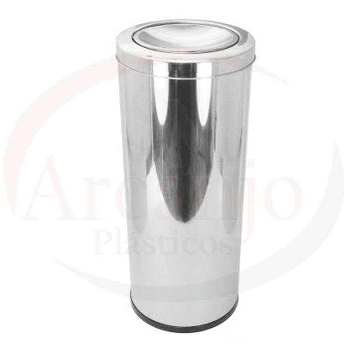 Lixeira RP em Aço Inox 24x70 cm c/ Tampa Meia Esfera 30 L