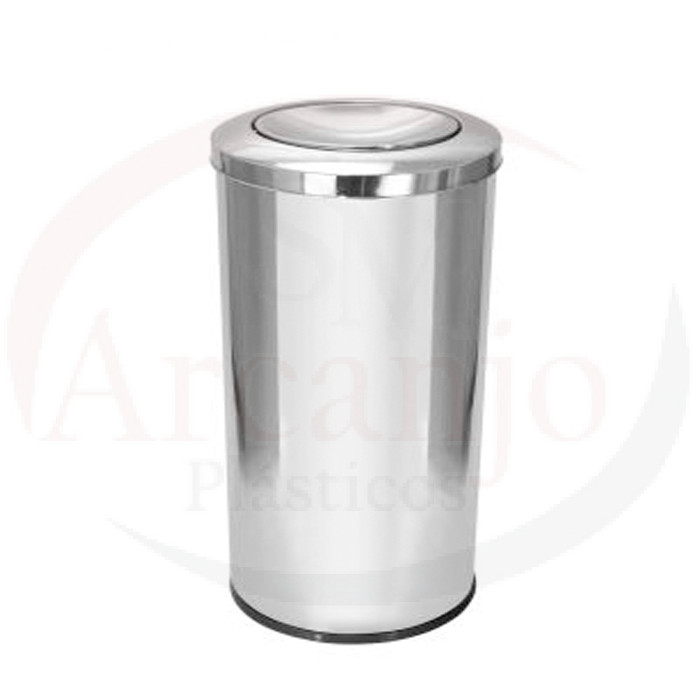 Lixeira RP em Aço Inox 30x70 cm c/ Tampa Meia Esfera 50 L