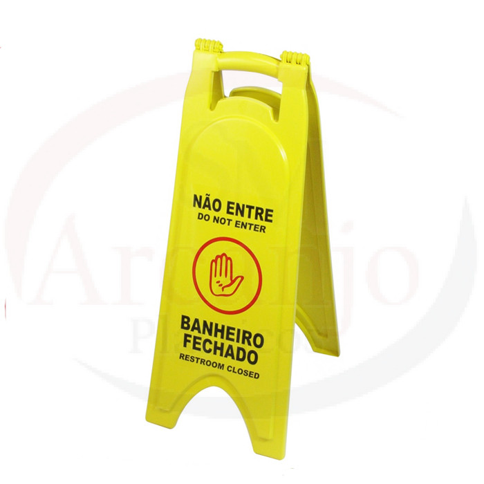 Placa Sinalizadora RP “Banheiro Fechado” (Pacote c/ 6 unidades) - Amarelo