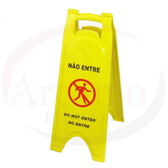 Placa Sinalizadora RP “Não entre” (Pacote c/ 6 unidades) - Amarelo