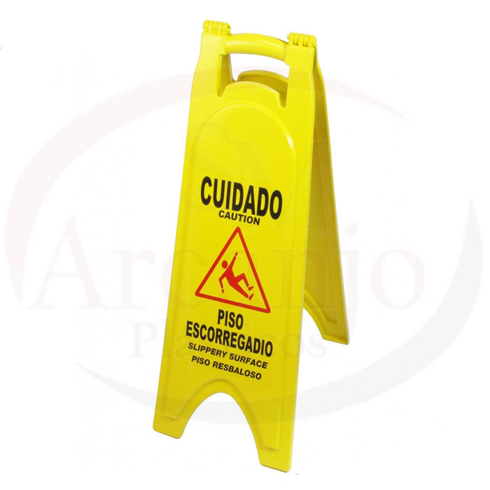 Placa Sinalizadora RP “Piso escorregadio” (Pacote c/ 6 unidades) - Amarelo
