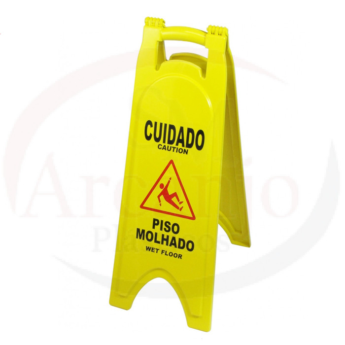 Placa Sinalizadora RP “Piso molhado” (Pacote c/ 6 unidades) - Amarelo