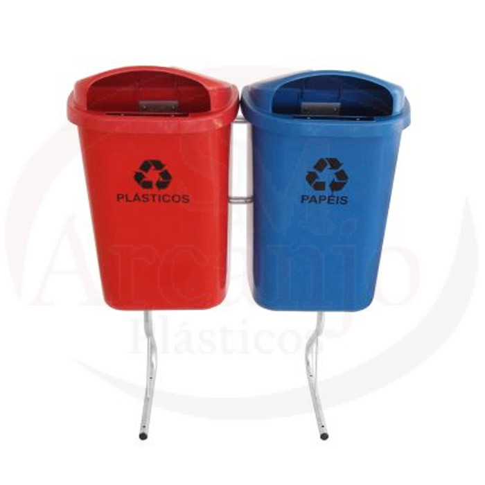 Conjunto para Coleta Seletiva de 50 litros com 02 cestos RP - ST13