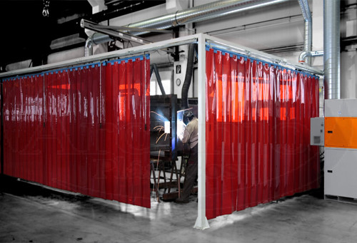 Cortina de PVC Vermelha RP 2mm m² (Sob Medida)