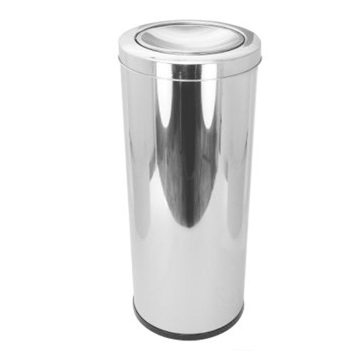 Lixeira RP em Aço Inox 24x70 cm c/ Tampa Meia Esfera 30 L