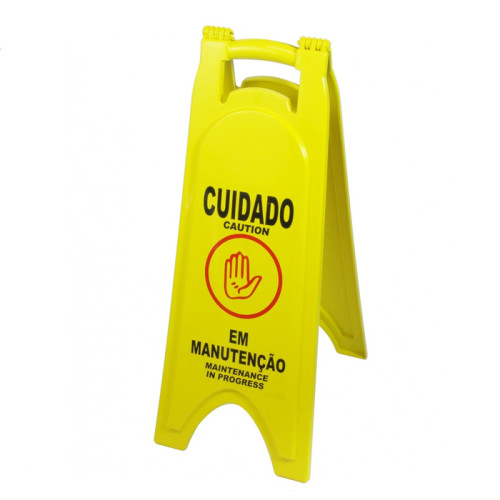 Placa Sinalizadora RP “Em manutenção” (Pacote c/ 6 unidades) - Amarelo