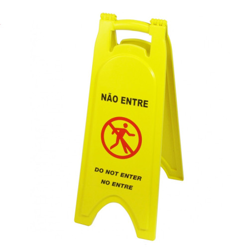 Placa Sinalizadora RP “Não entre” (Pacote c/ 6 unidades) - Amarelo