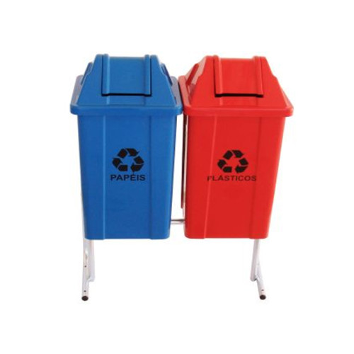 Conjunto p/ Coleta Seletiva de 60 litros com 02 cestos RP - ST14